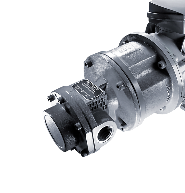 Detailaufnahme einer Grauguss-Pumpe der Firma Scherzinger Pumpen aus Furtwangen.